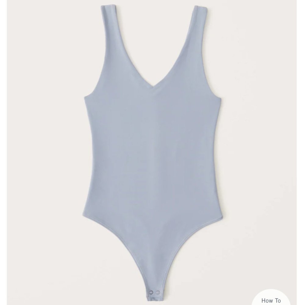 Double-Layered Seamless Fabric V-Neck Bodysuit